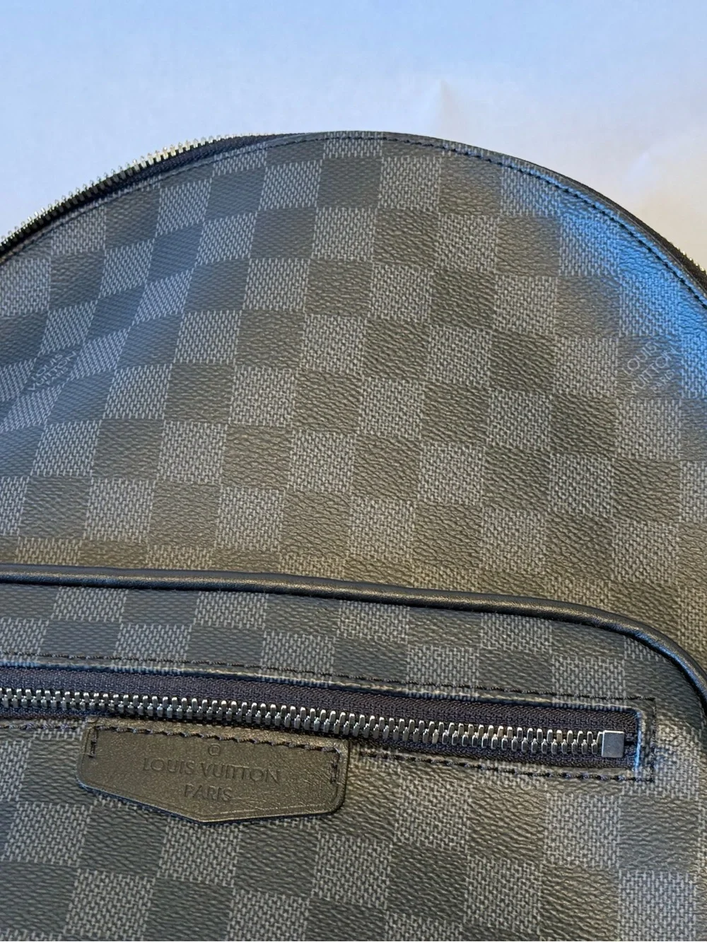 Louis Vuitton Black Damier Graphite Backpack with Front Zip Pocket